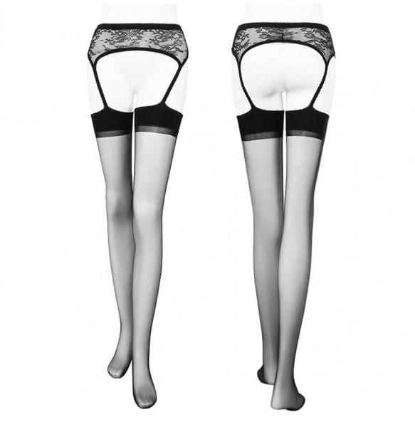 FEE ET MOI - Lace Strappy One-Piece Stockings (Black)
